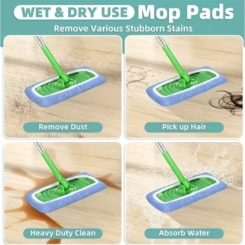 Reusable Mop Pads 4Pack UltraFine Fiber Dry Wet Replacement Cleaning Cloths 3