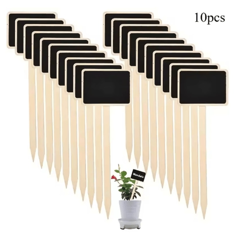 Rustic Wooden Plant Labels 10pcs And 20pcs T Shaped Blackboard Garden Signs For Plant Marking 1