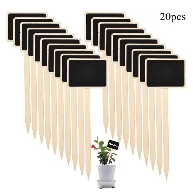 Rustic Wooden Plant Labels 10pcs And 20pcs T Shaped Blackboard Garden Signs For Plant Marking 2