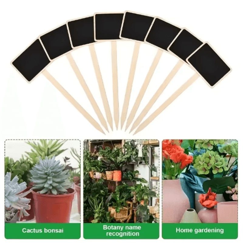 Rustic Wooden Plant Labels 10pcs And 20pcs T Shaped Blackboard Garden Signs For Plant Marking 4