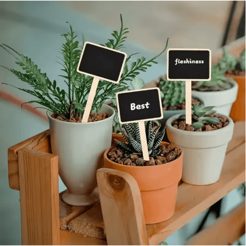 Rustic Wooden Plant Labels 10pcs And 20pcs T Shaped Blackboard Garden Signs For Plant Marking 0