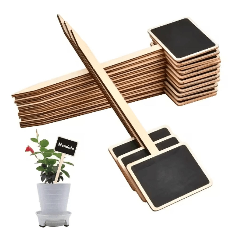 Rustic Wooden Plant Labels 10pcs And 20pcs T Shaped Blackboard Garden Signs For Plant Marking 7