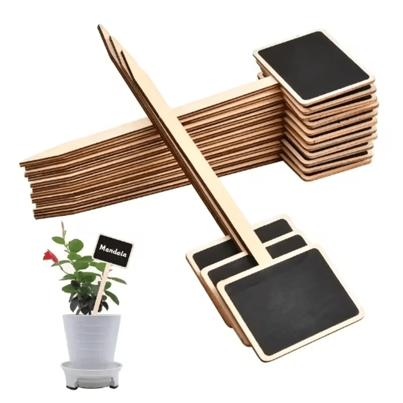 Rustic Wooden Plant Labels 10pcs And 20pcs T Shaped Blackboard Garden Signs For Plant Marking 7