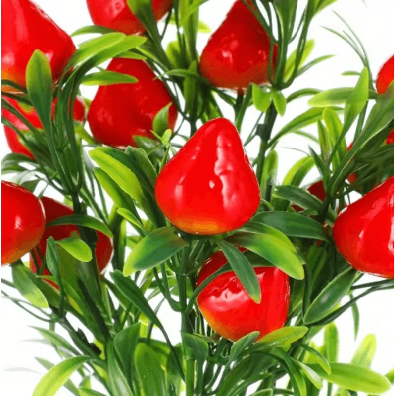 Artificial Strawberry Plant Branches 3 Pack Long Stem Fake Fruit Decor For Home And Seasonal Stylin 4