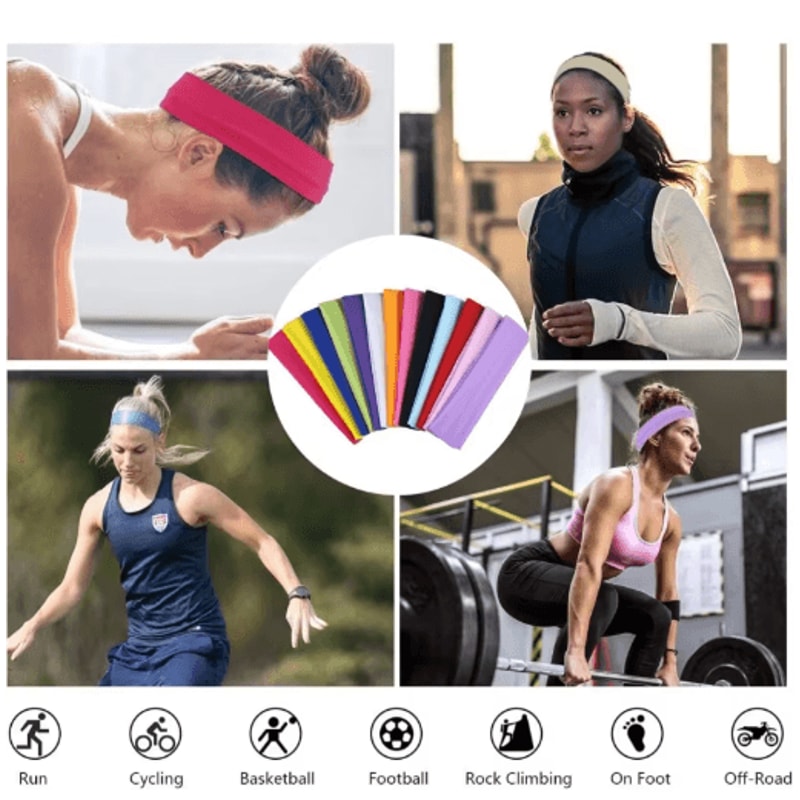 Elastic Knitted Hair Bands For Women Solid Color Fashion Headbands For Sports Yoga Makeup 3