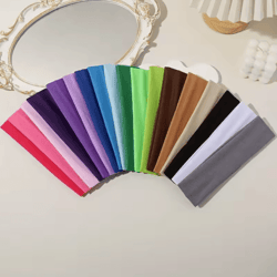 elastic knitted hair bands for women – solid color fashion headbands for sports, yoga & makeup