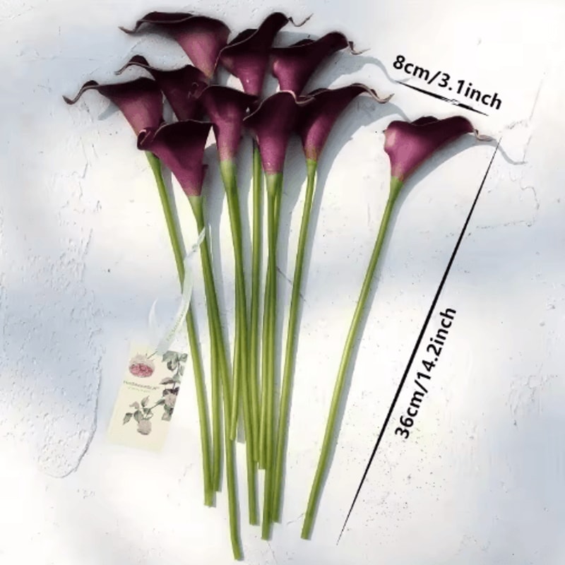Real Touch Artificial Calla Lilies 10Pack Latex Flowers For DIY Wedding Home Decor 2