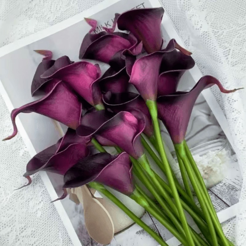 Real Touch Artificial Calla Lilies 10Pack Latex Flowers For DIY Wedding Home Decor 6