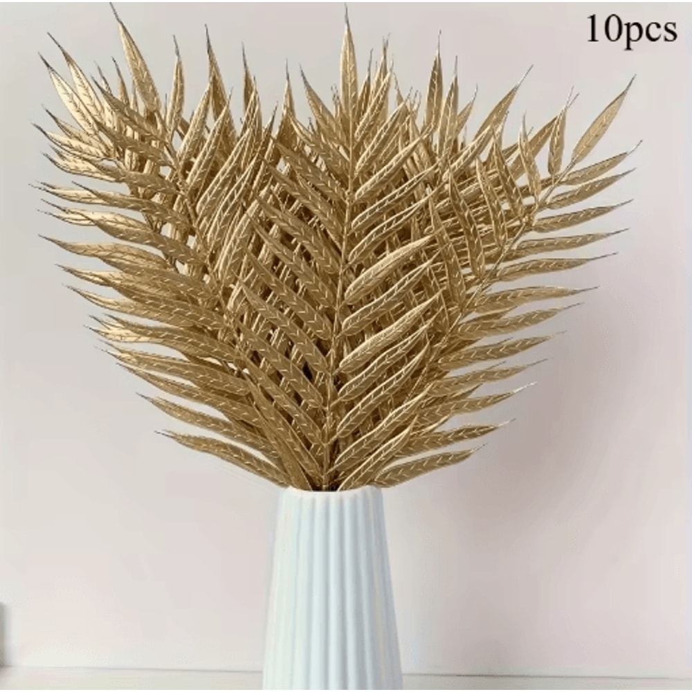 Artificial Palm Leaves 10Pack Plastic Greenery Decor For Home Events Seasonal Styling 1
