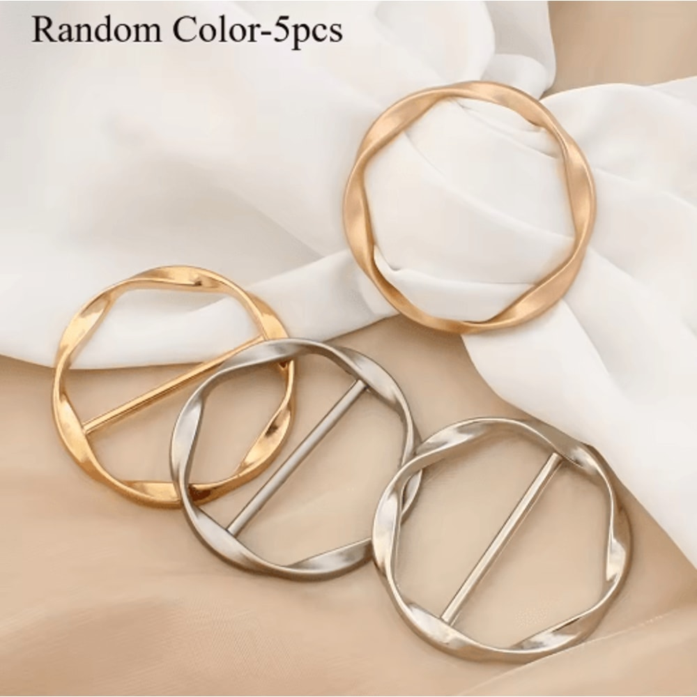 Adjustable Shirt Ring Scarf Buckle Set 5Pack Multipurpose Fashion Belt Accessories 1