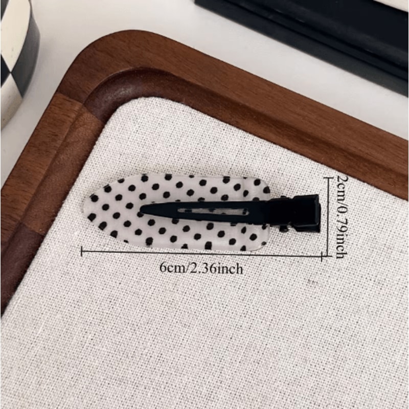 Black White Polka Dot Acrylic Hair Clips Minimalist Secure Hold Hair Styling Accessories 2