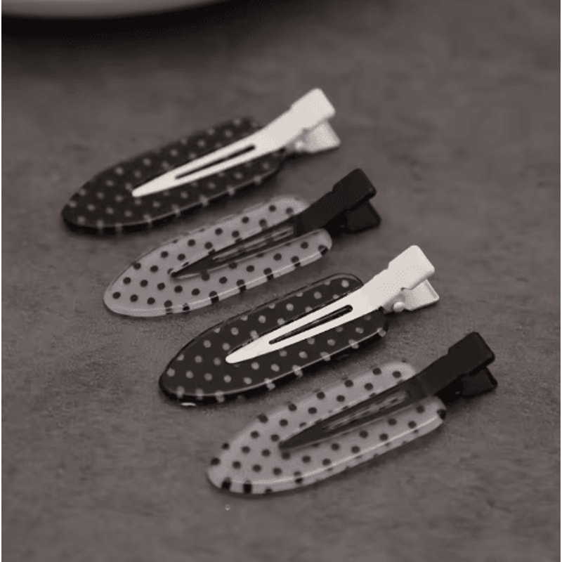 Black White Polka Dot Acrylic Hair Clips Minimalist Secure Hold Hair Styling Accessories 0
