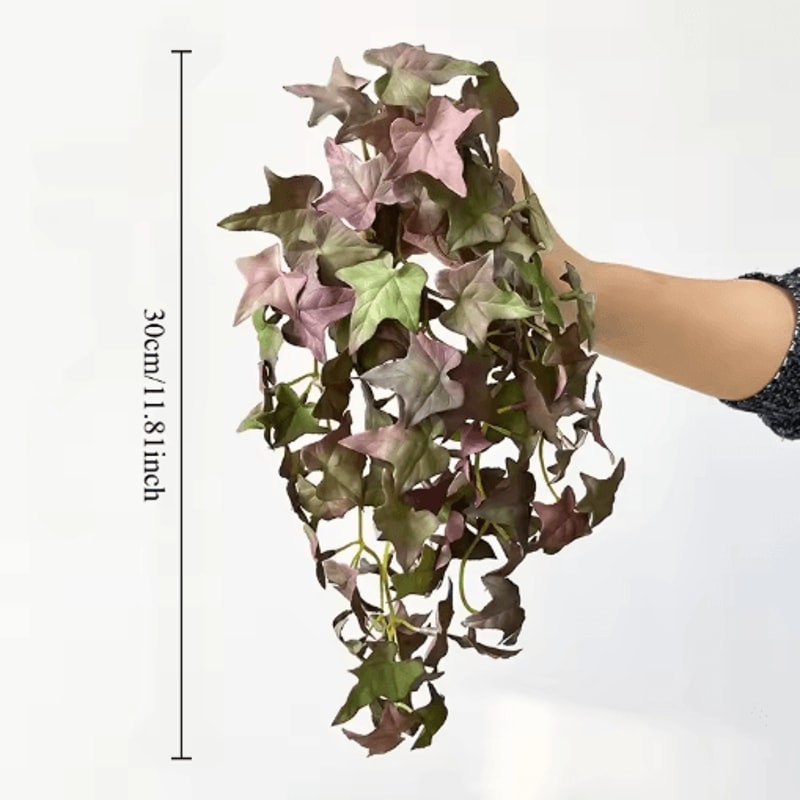 Artificial Copper Coin Grass Plant Bouquet Lifelike Green Wall Hanging For Home Office Decor 1