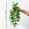 Artificial Copper Coin Grass Plant Bouquet Lifelike Green Wall Hanging For Home Office Decor 4