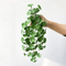 Artificial Copper Coin Grass Plant Bouquet Lifelike Green Wall Hanging For Home Office Decor 6