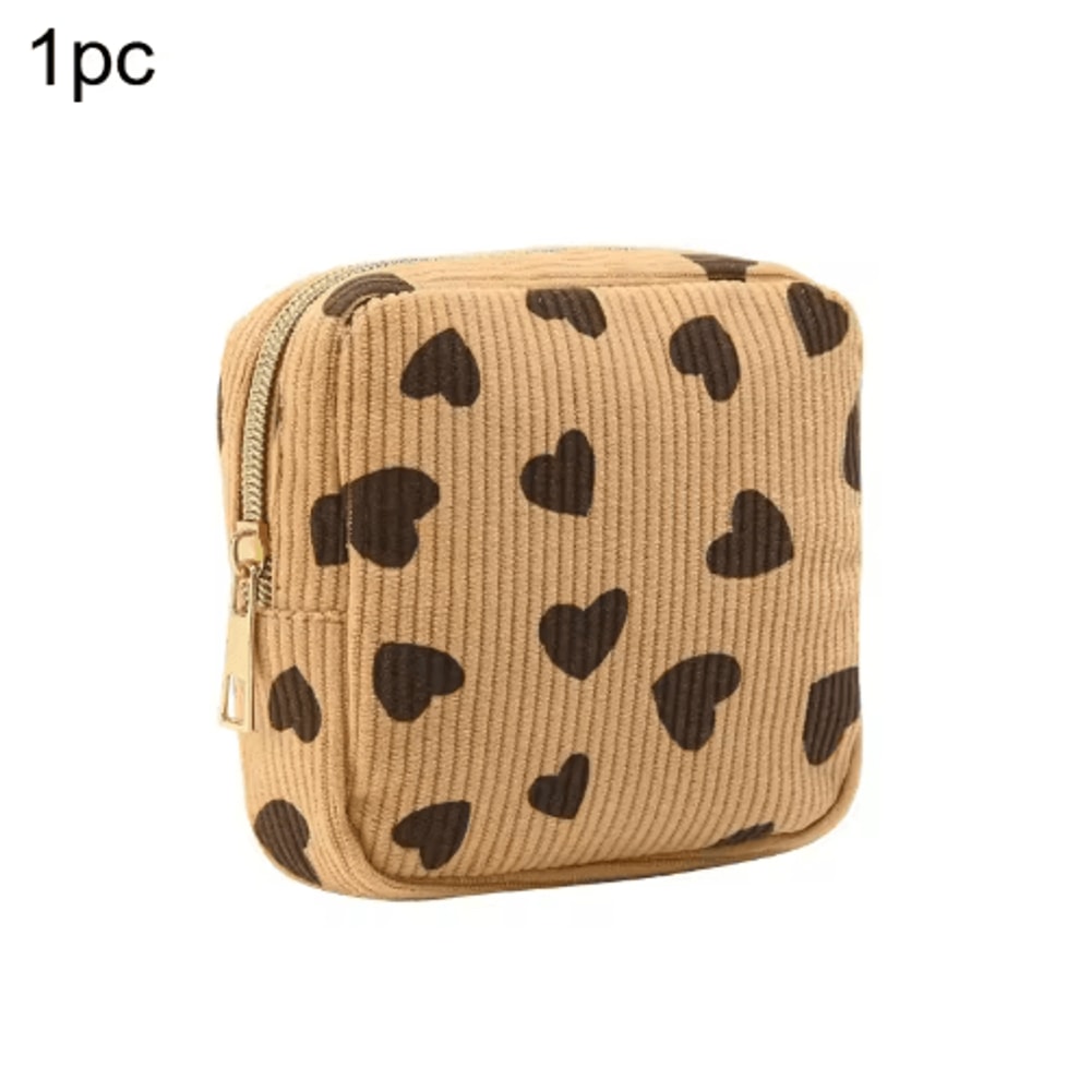 Corduroy Makeup Bag Large Capacity Cosmetic Toiletry Organizer For Travel And Daily Use 2