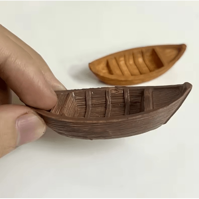 4Piece Floating Mini Boat Ornaments Realistic Resin Decor For Water Displays 6