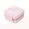 Mini Square Travel Jewelry Box Portable Zipper Organizer For Rings Necklaces 5