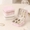 Mini Square Travel Jewelry Box Portable Zipper Organizer For Rings Necklaces 0