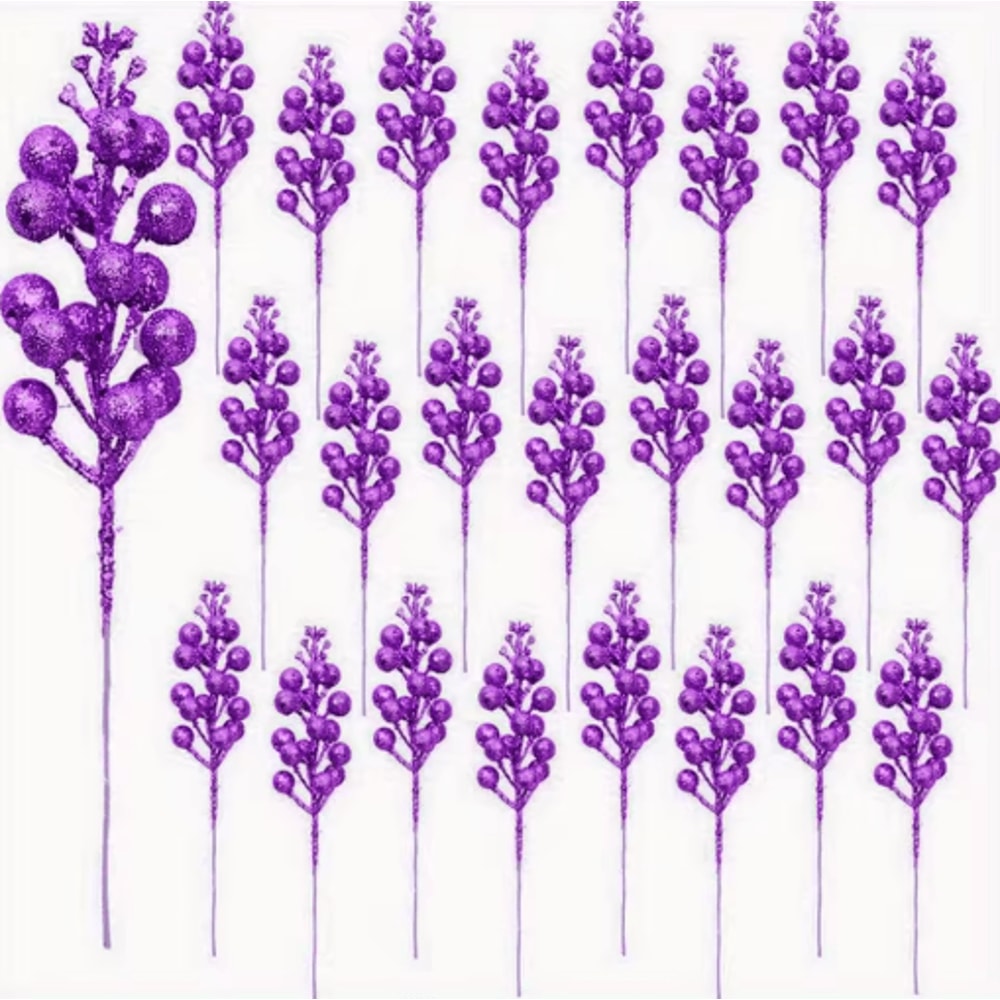 10Piece Artificial Berry Bouquet Festive Christmas Accents For Holiday Decor 1