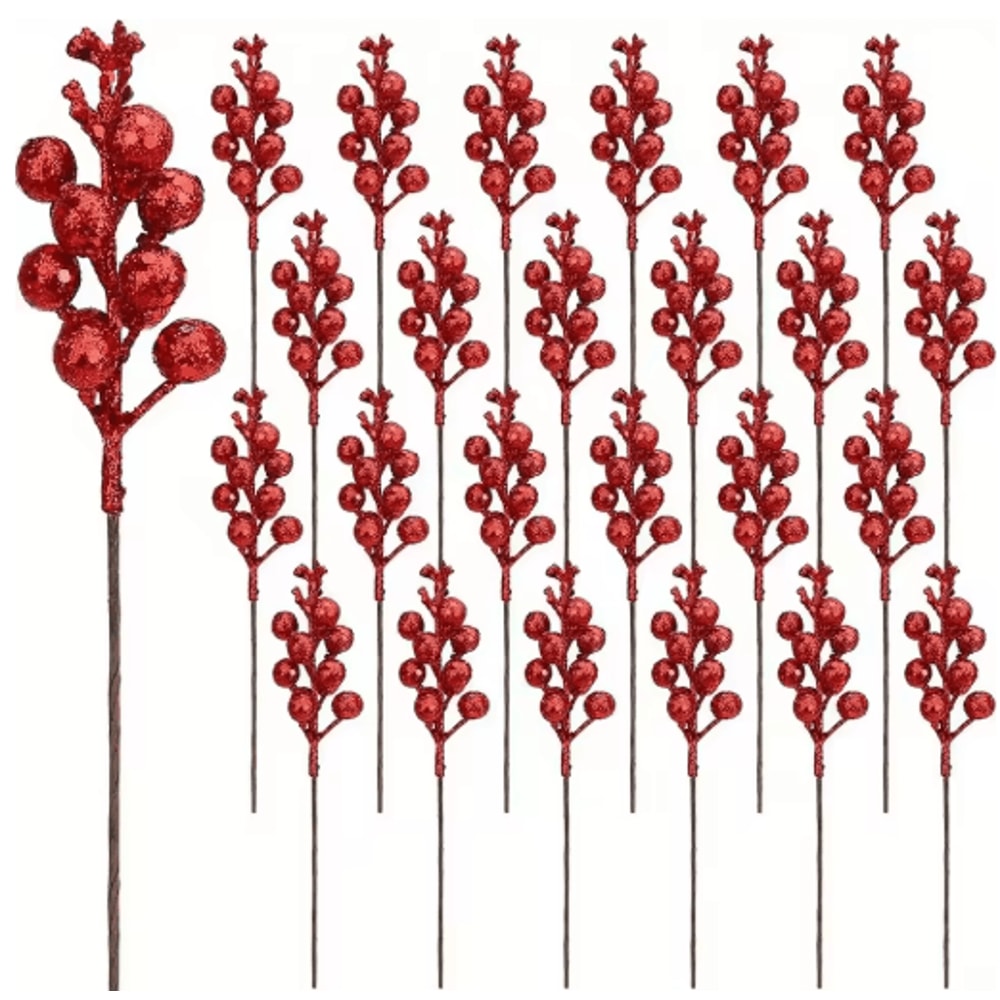 10Piece Artificial Berry Bouquet Festive Christmas Accents For Holiday Decor 3