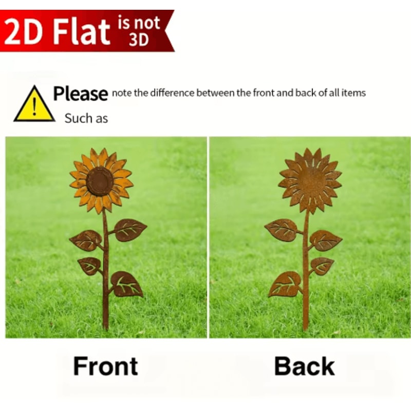 Rustic Metal Sunflower Garden Stake Vintage Outdoor Yard Art Accent 3
