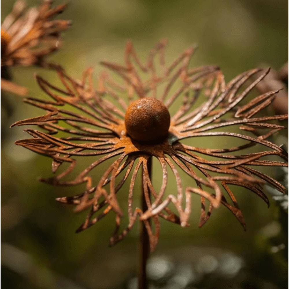 Rustic Bluebonnet Metal Garden Stake Vintage Iron Lawn Art With Rust Finish 5