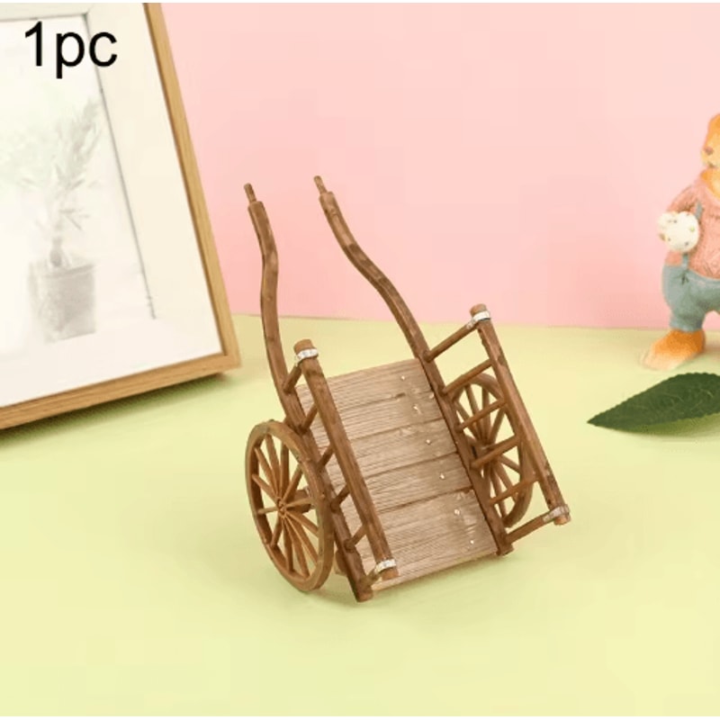 Dollhouse Mini Cart Model Realistic Miniature Garden Accessory For DIY Displays 1
