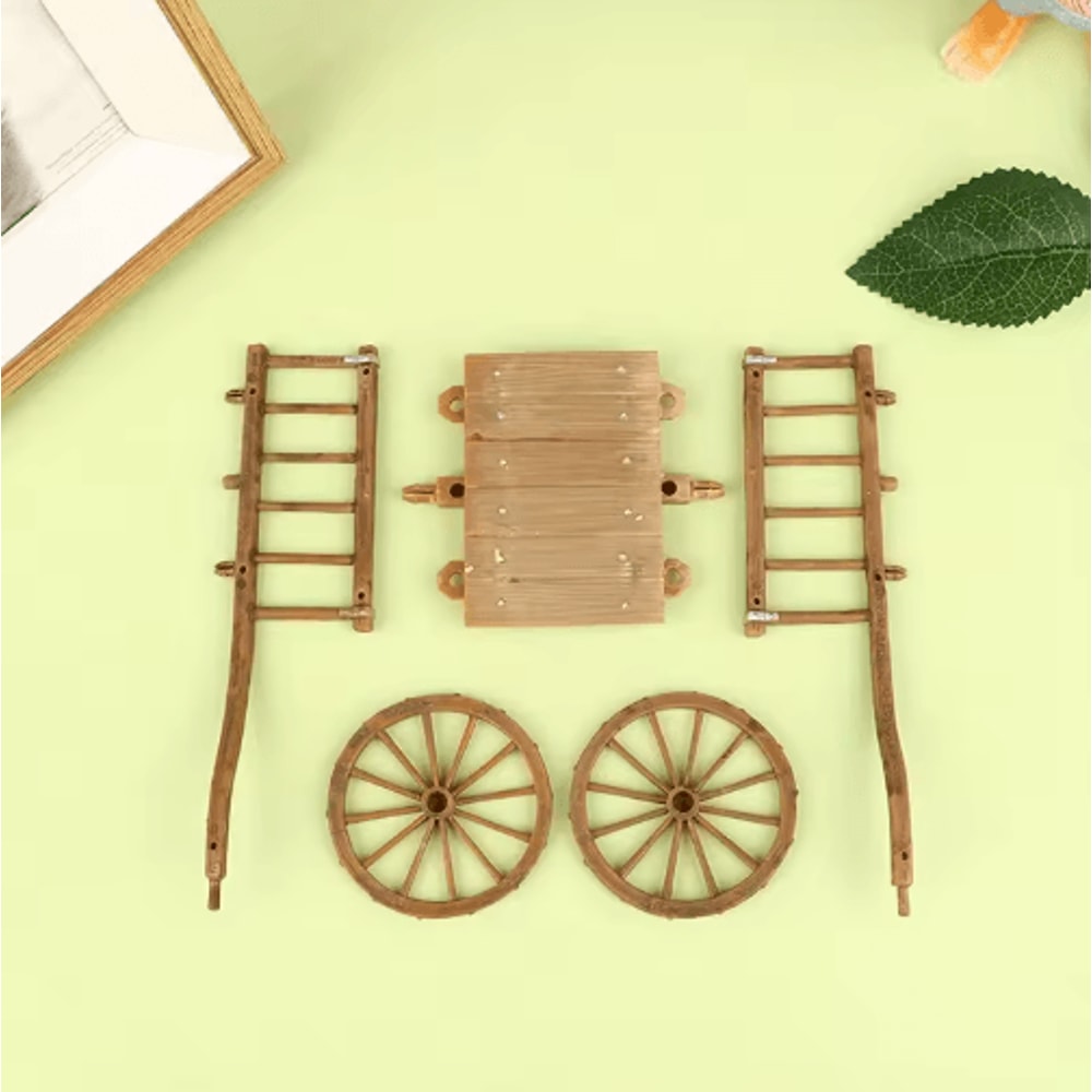Dollhouse Mini Cart Model Realistic Miniature Garden Accessory For DIY Displays 4