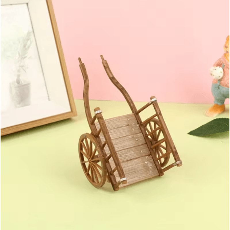 Dollhouse Mini Cart Model Realistic Miniature Garden Accessory For DIY Displays 0