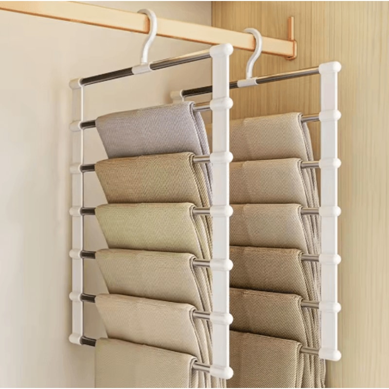 MultiTier Pants Hanger SpaceSaving Trouser Organizer For Closets 0