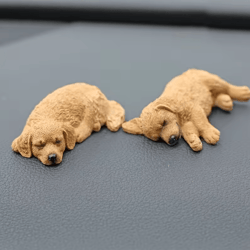 golden retriever resin car ornament – cute puppy figure for dashboard & tabletop decor