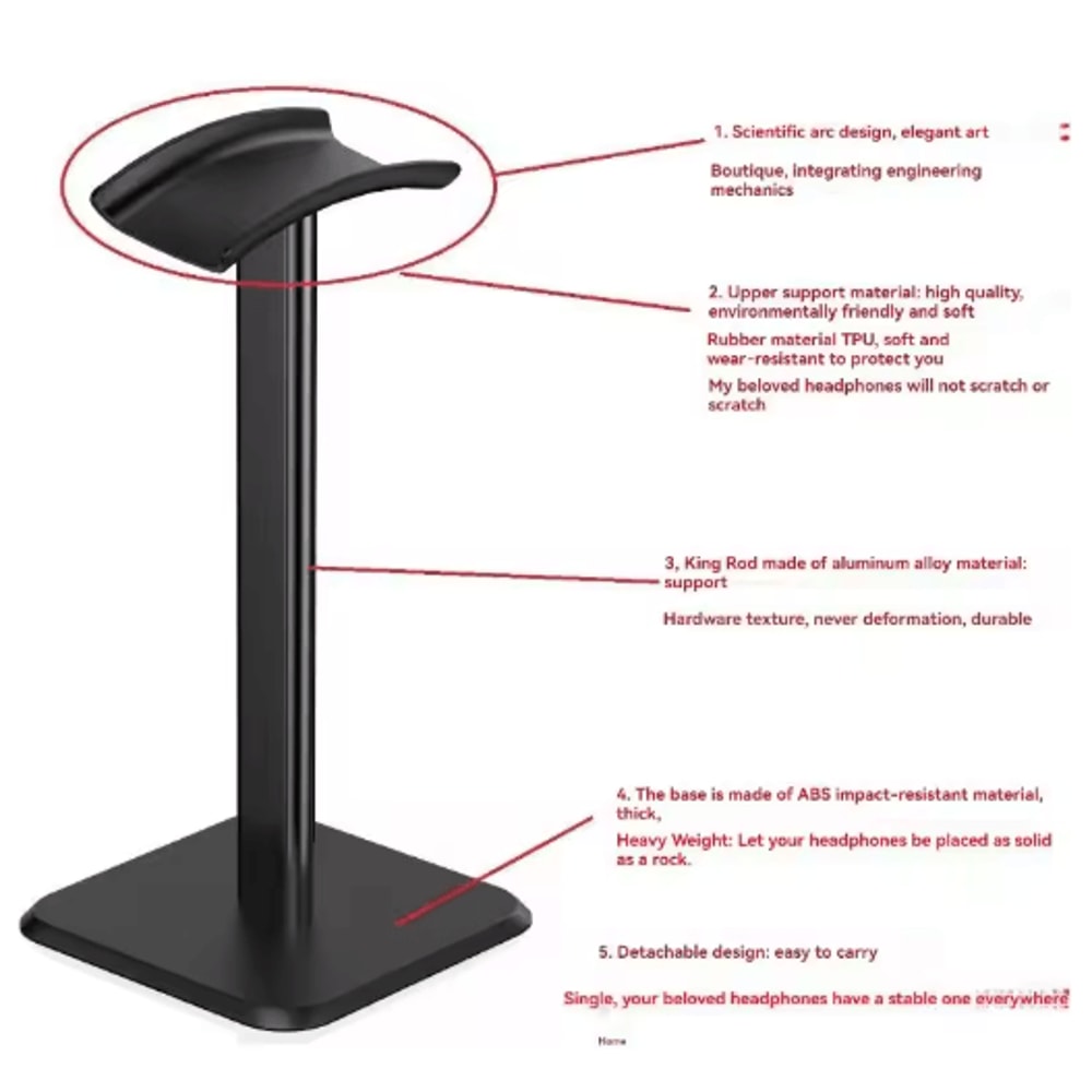 Universal Gaming Headset Stand NonSlip Detachable Headphone Holder For Desks 4