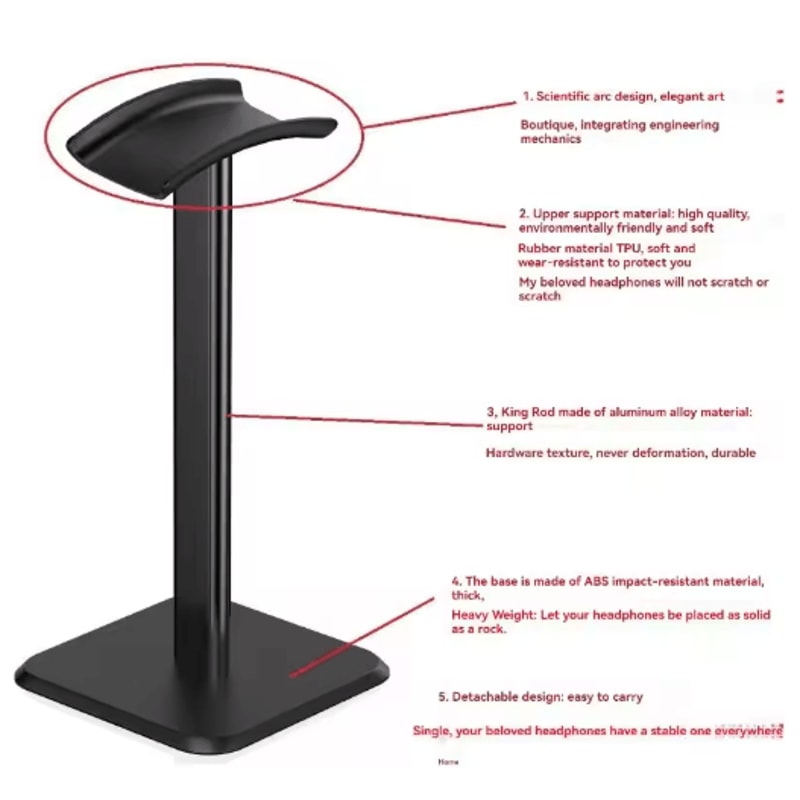 Universal Gaming Headset Stand NonSlip Detachable Headphone Holder For Desks 4