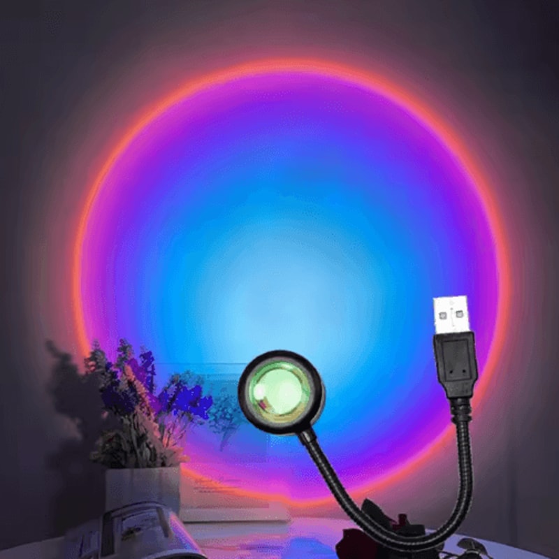 LED Sunset Projector Lamp Rainbow Mood Light For Atmosphere Creative Spaces 2
