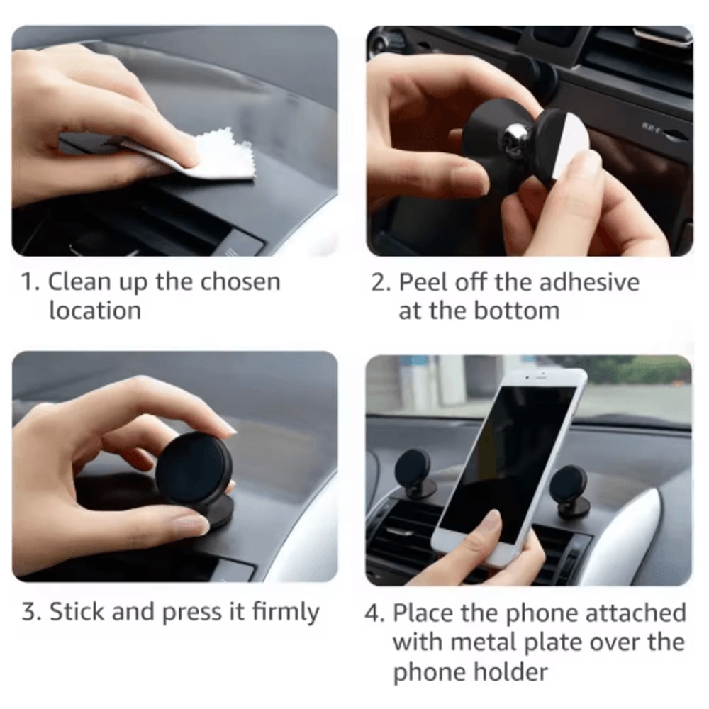 360 Magnetic Car Phone Holder Universal Rotation Mount For Secure Driving 5