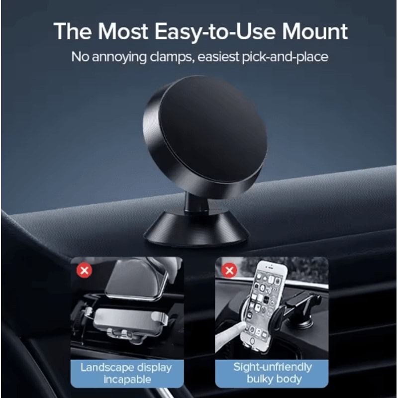 360 Magnetic Car Phone Holder Universal Rotation Mount For Secure Driving 7