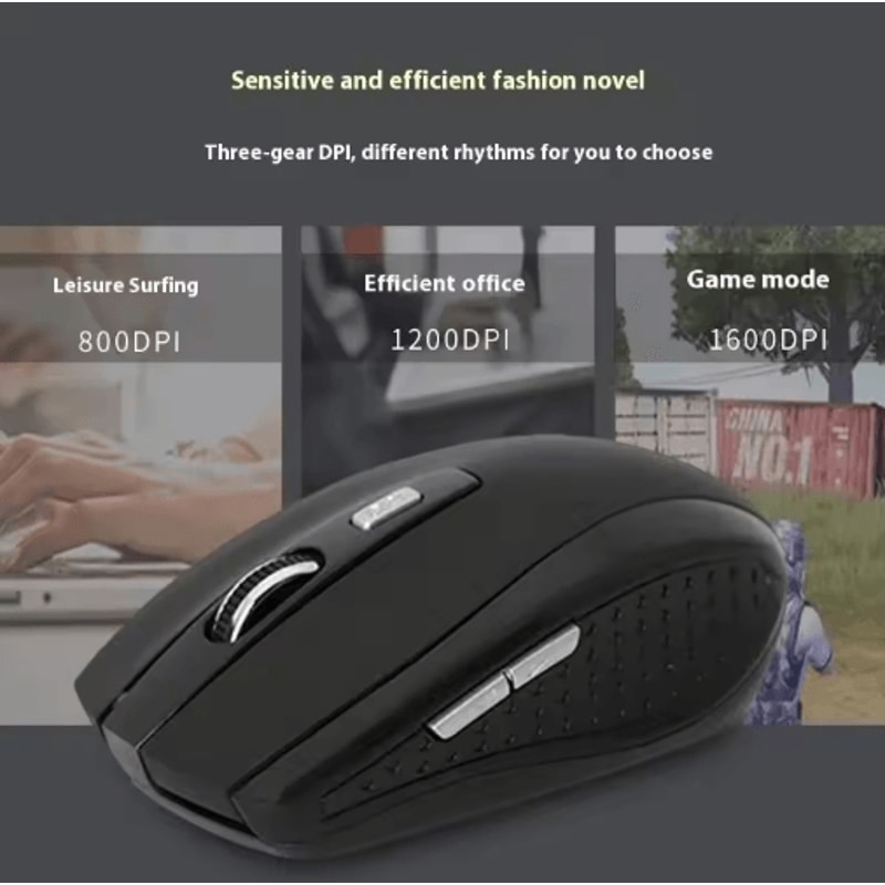 Silent Wireless Mouse 24G Portable Optical Mouse With Adjustable DPI 7