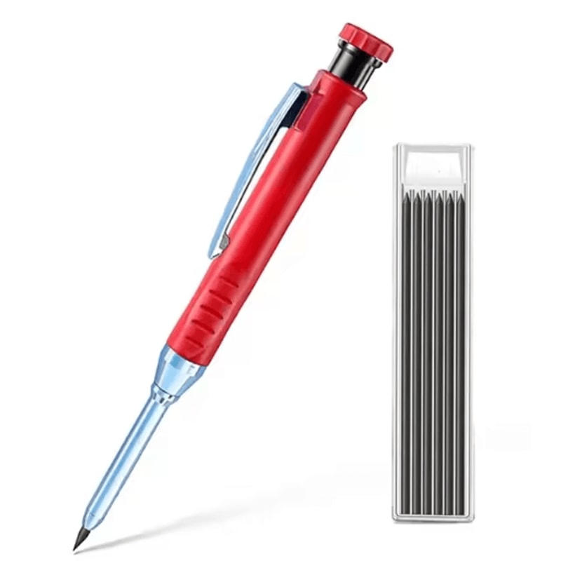 28mm Carpenter Mechanical Pencil Set Long Head Marking Tool With Sharpener 7