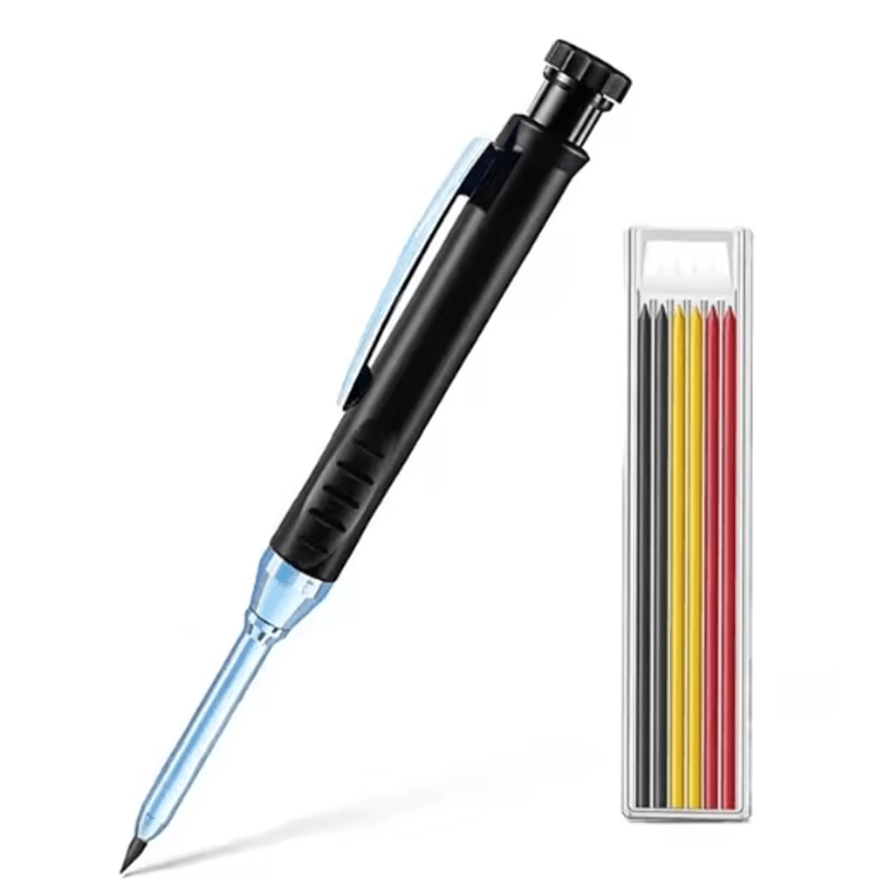 28mm Carpenter Mechanical Pencil Set Long Head Marking Tool With Sharpener 8
