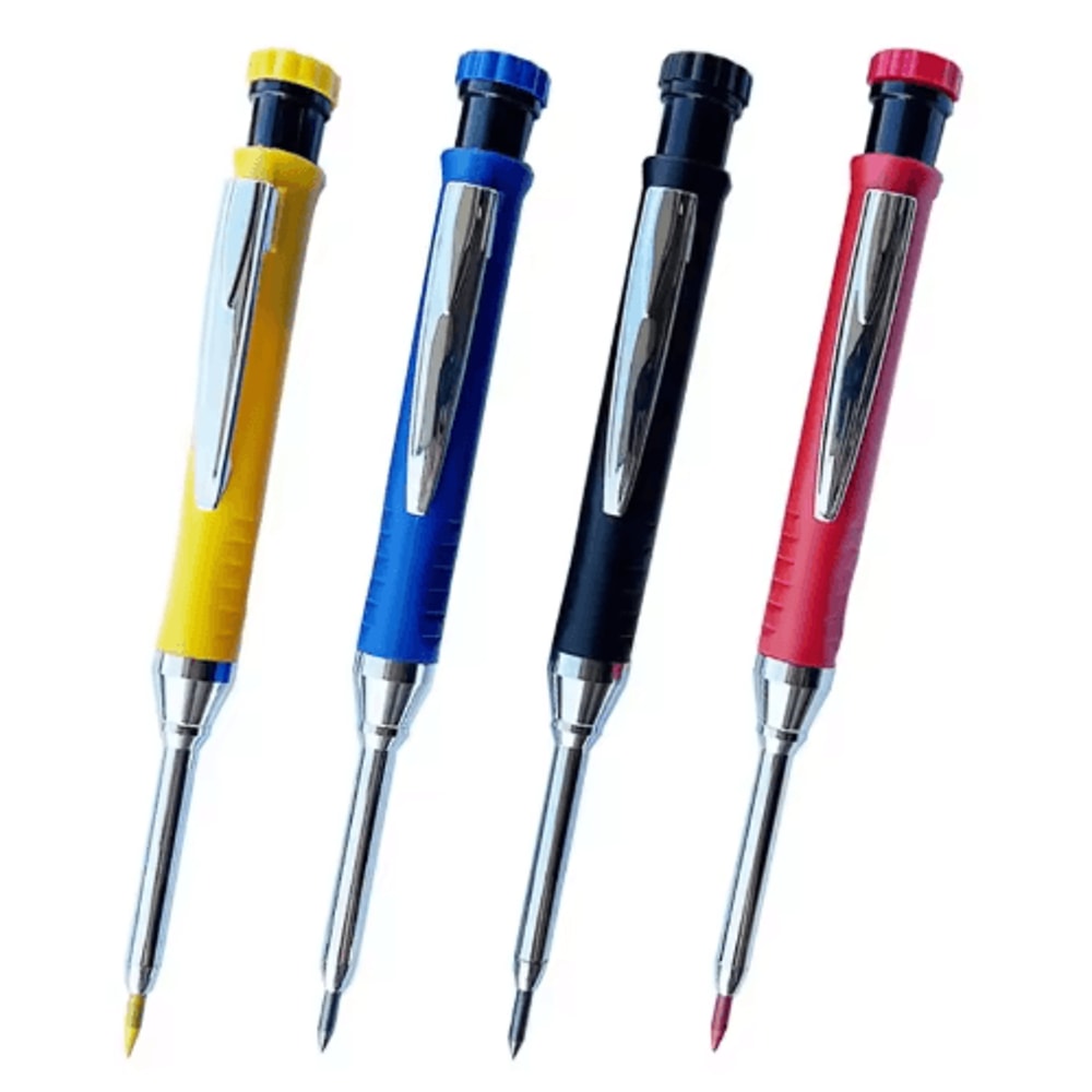 28mm Carpenter Mechanical Pencil Set Long Head Marking Tool With Sharpener 9