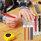 28mm Carpenter Mechanical Pencil Set Long Head Marking Tool With Sharpener 12