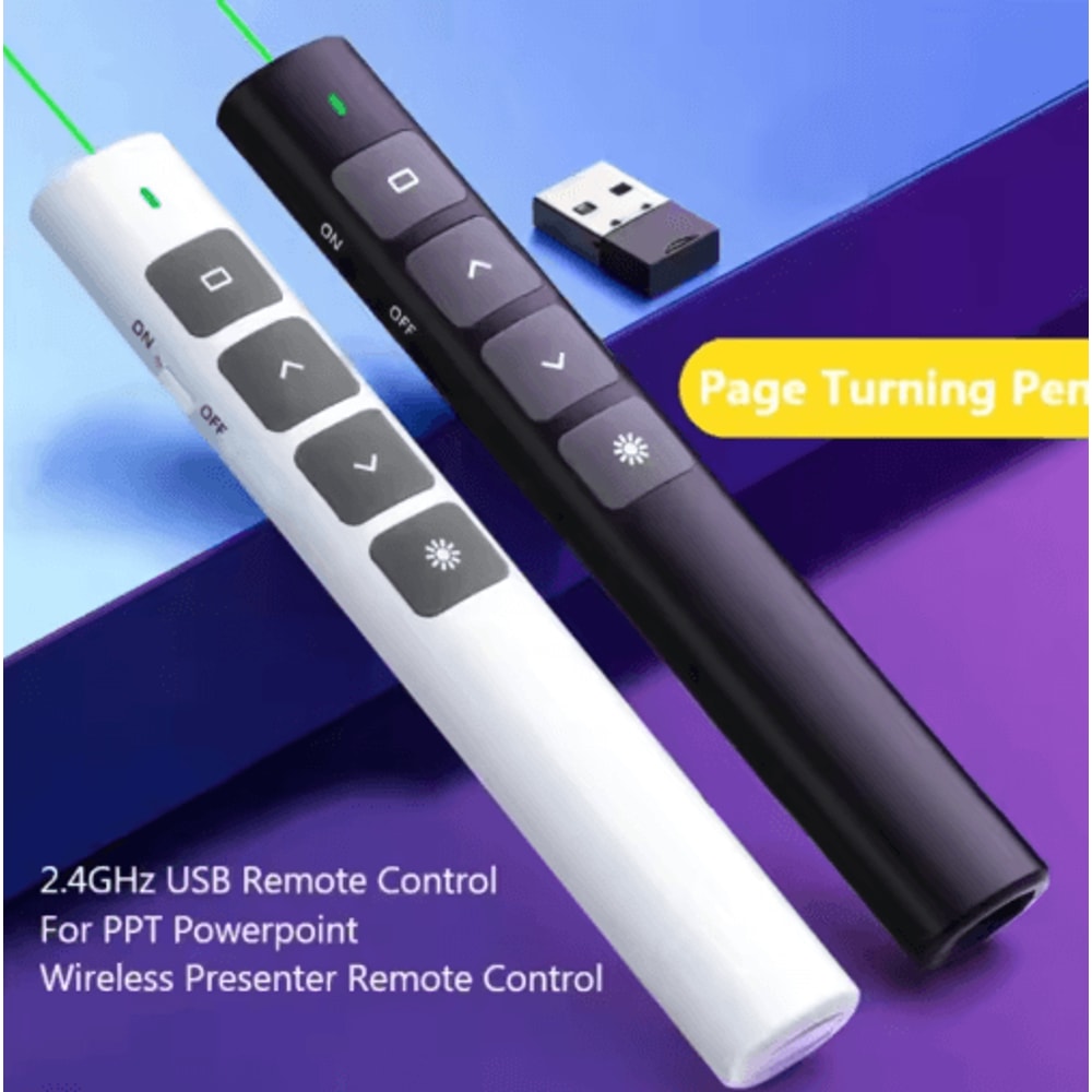 24GHz Wireless Presentation Remote PowerPoint Clicker With USB Receiver 0