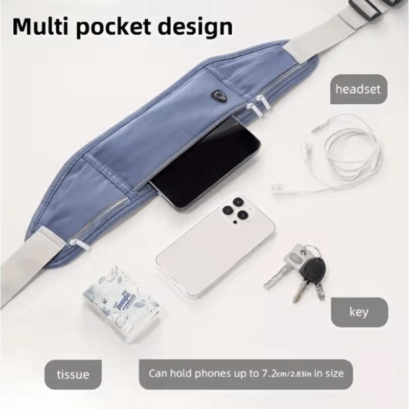 Waterproof DoublePocket Waist Pack Lightweight Sport Fanny Pack For Everyday Movement 7