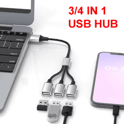 4-port usb type-c hub – multi-port usb splitter for fast data expansion
