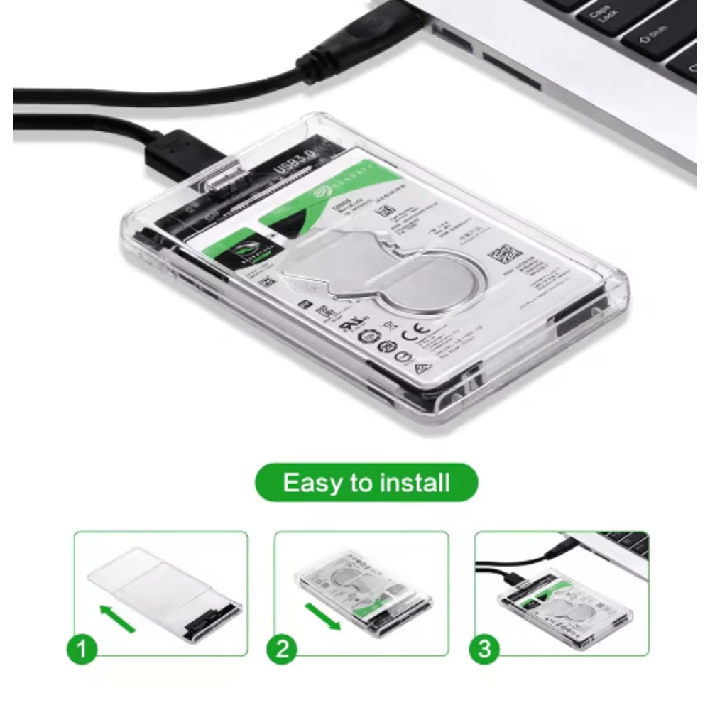 SATA To Type C External Hard Drive Enclosure 5Gbps USB Storage Case For HDD And SSD 6