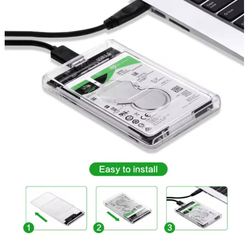 SATA To Type C External Hard Drive Enclosure 5Gbps USB Storage Case For HDD And SSD 6