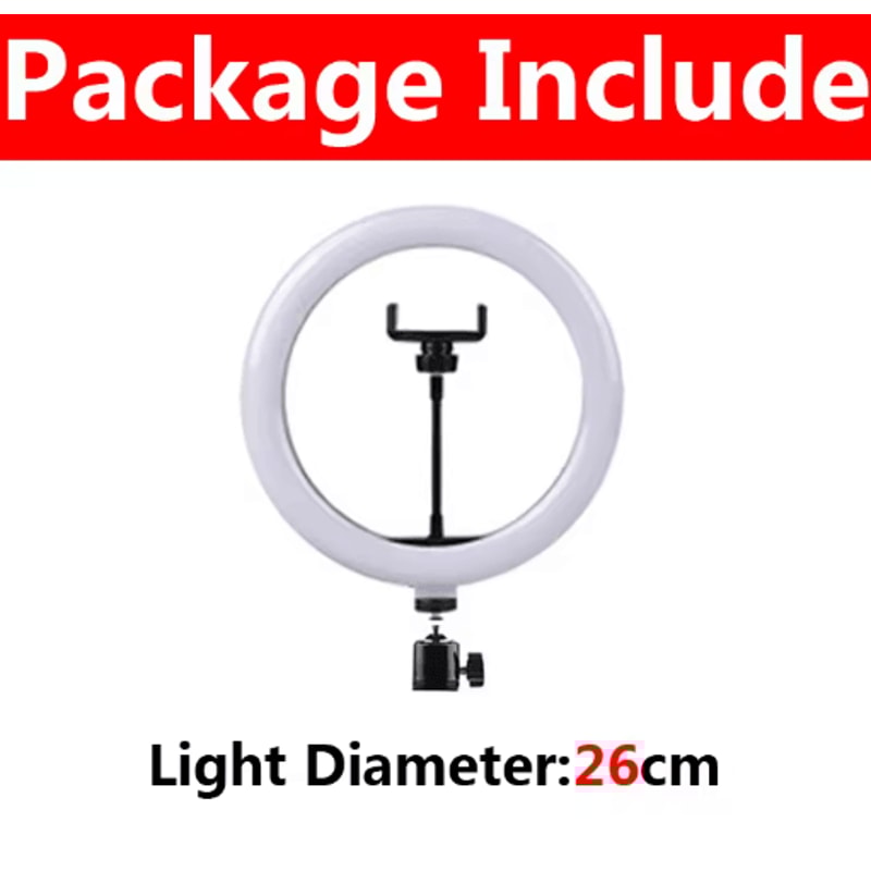 LED Selfie Ring Light With Phone Holder Portable Ring Lamp For Video Photography And YouTube 2