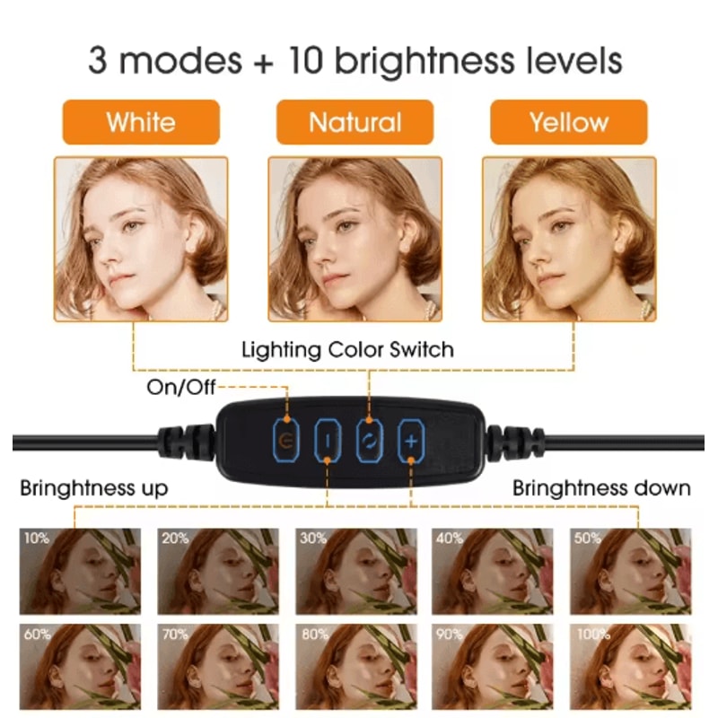 LED Selfie Ring Light With Phone Holder Portable Ring Lamp For Video Photography And YouTube 0