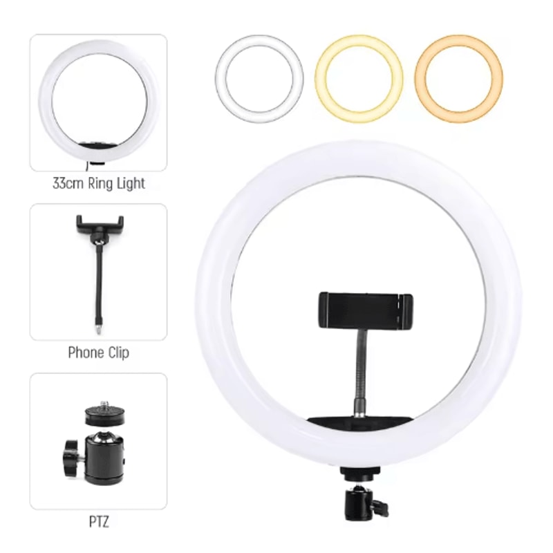 LED Selfie Ring Light With Phone Holder Portable Ring Lamp For Video Photography And YouTube 8